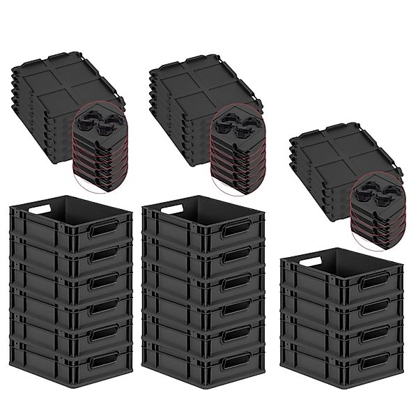 PROREGAL SuperSparSet 16x Eurobox Nextgen Grip Mit Scharnierdeckel Und Schw günstig online kaufen