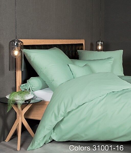 Janine Janine Mako-Satin Bettwäsche Colors 31001 jadegrün Größe:  200x220 c günstig online kaufen