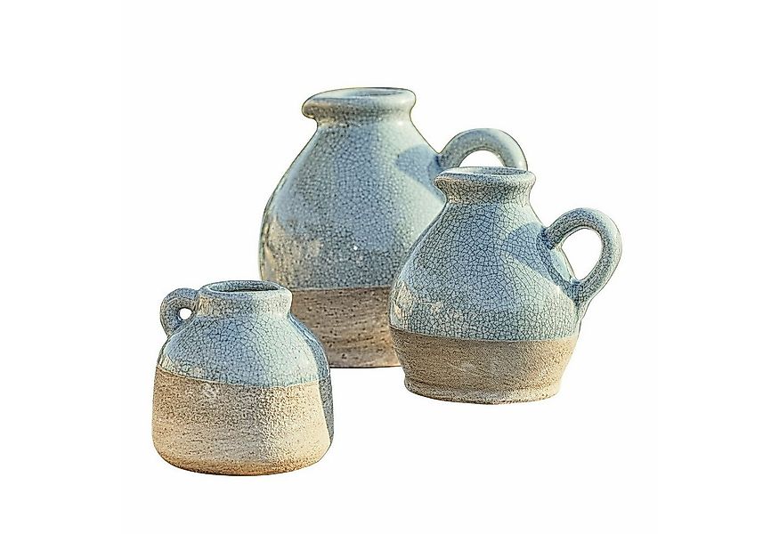 Mirabeau Übertopf Vase 3er Set Lezíria hellblau günstig online kaufen