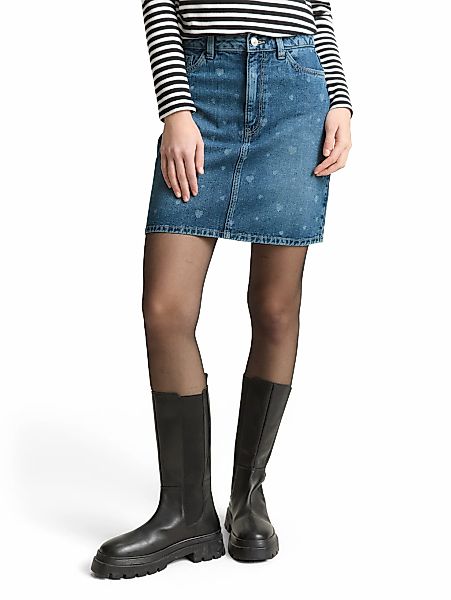 TOM TAILOR Denim Jeansrock mit All-Over Print günstig online kaufen