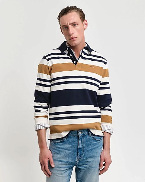 Gant Langarm-Poloshirt "MULTISTRIPE HEAVY RUGGER", mit bunten Streifen, uni günstig online kaufen