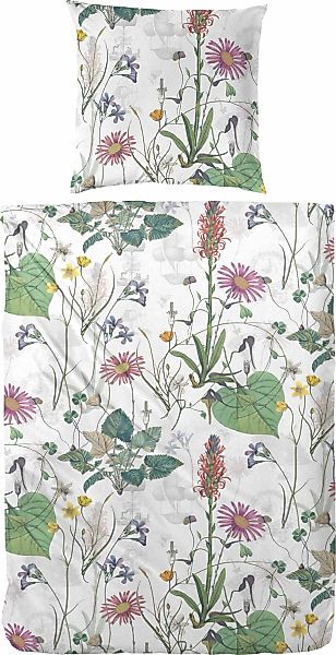 Primera Bettwäsche "Mako-Satin Bettwäsche Botanicals" 2 Stk. Mit satten Grü günstig online kaufen
