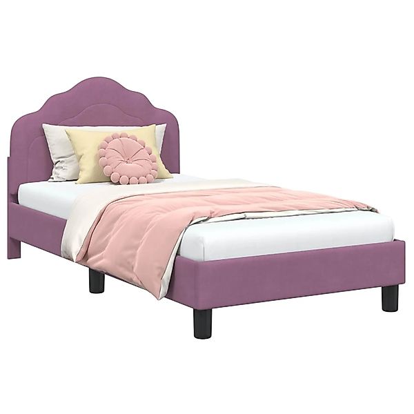 vidaXL Kinderbettgestell mit Kopfteil Lila 80 x 160 cm Samt 42010940 günstig online kaufen