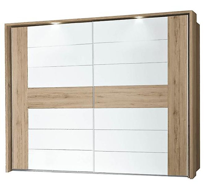 Schwebetürenschrank Breite 270 cm  Sandeiche / Weiß RONDINO günstig online kaufen
