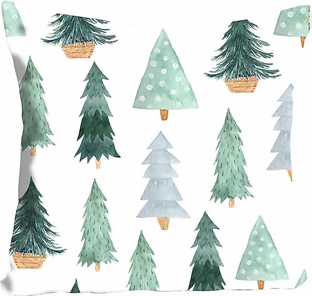 queence Dekokissen »Janosch«, Kissenhülle,Tannenbäume,Waldmotiv,Natur,Winte günstig online kaufen