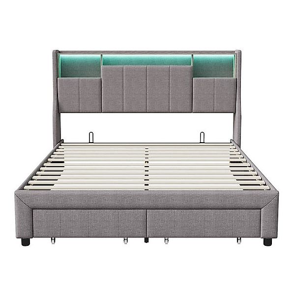 Furnishings Home Polsterbett Doppelbett Stauraumbett Inkl. Ladefunktion + L günstig online kaufen
