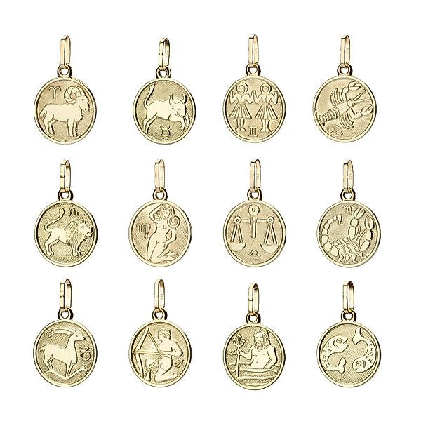 NKlaus Sternzeichenanhänger Zwillinge Sternzeichen 585 Gelbgold günstig online kaufen