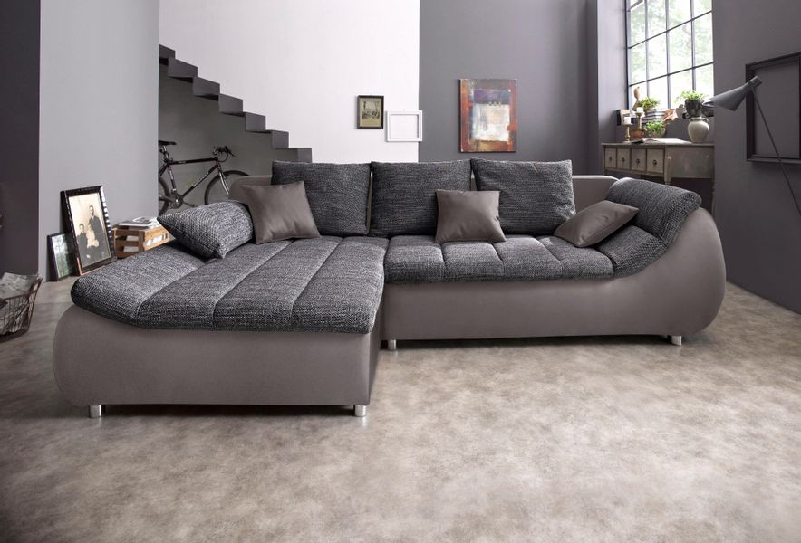 INOSIGN Ecksofa "Imola, bequem, aktuelle Steppung im Sitz, L-Form, Breite 2 günstig online kaufen