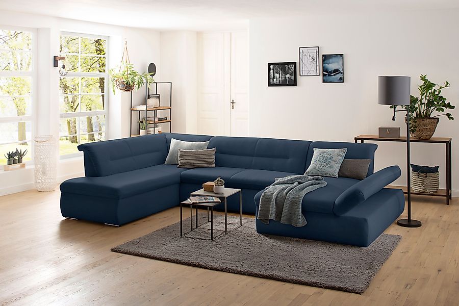 Home affaire Wohnlandschaft »Avesa U-Form« Wahlweise mit Armteilverstellung günstig online kaufen