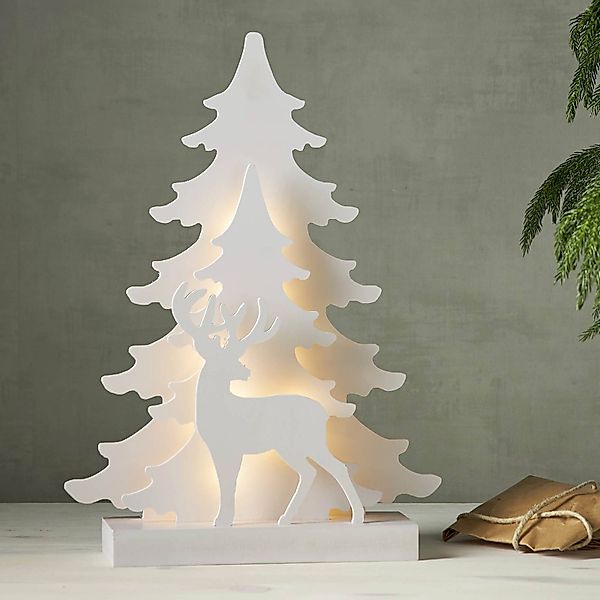 LED-Dekoleuchte Grandy, Rentier und Tannen, 41 cm günstig online kaufen