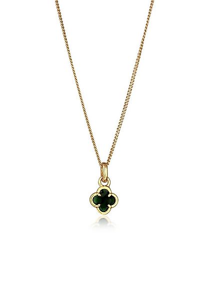 Elli Kette mit Anhänger Kleeblatt Emaille Anhänger 925 Sterling Silber verg günstig online kaufen