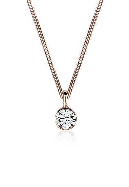 Elli Kette mit Anhänger 925 Sterling Silber rosévergoldet, mit Kristallen v günstig online kaufen