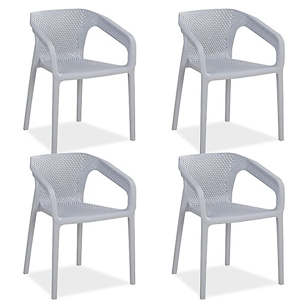 Homestyle4u Gartenstuhl 4er Set in Grau 2689 günstig online kaufen