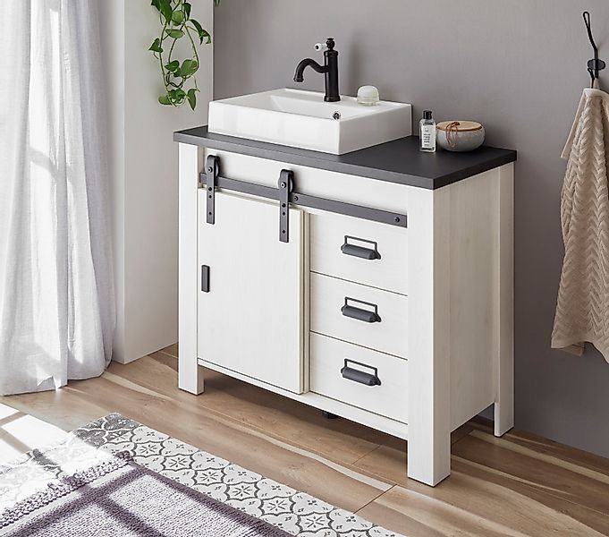 Home affaire Waschtisch "SHERWOOD, Waschbeckenunterschrank inkl. Waschbecke günstig online kaufen