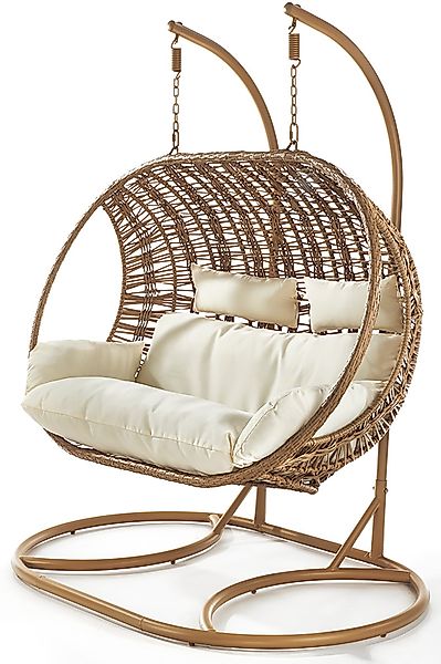 Kobolo Hängesessel Hängekorb MAKENA- Polyrattan braun günstig online kaufen