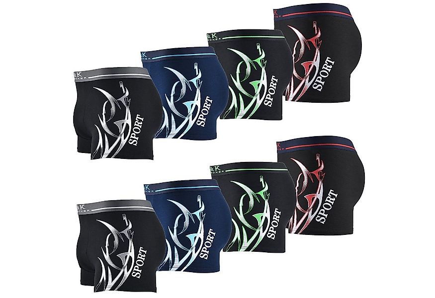 L&K Boxershorts 1104-1121 (8er-Pack) Herren Boxershorts aus Baumwolle mit t günstig online kaufen