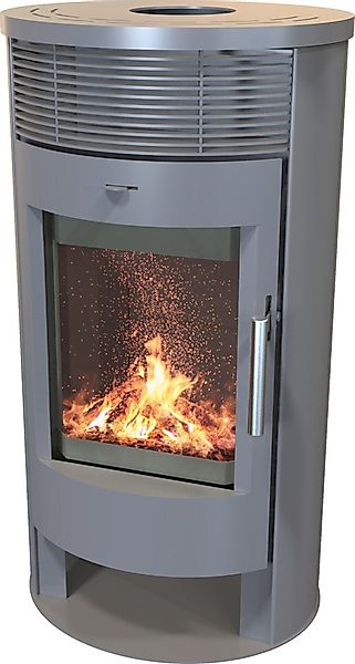 TRGO Kaminofen EEK A+ Runder Premium-Kaminofen TORONTO R, gussgrau - 6,3 kW günstig online kaufen