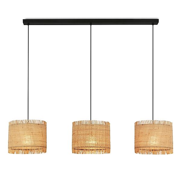 Briloner Pendelleuchte Swing Nature 3-flammig Strohschirm E27 Fassung Natur günstig online kaufen