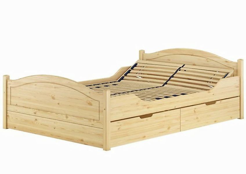 ERST-HOLZ Bett Doppelbett 140x200 Komplettset Bett mit Staukasten Kiefer Ma günstig online kaufen