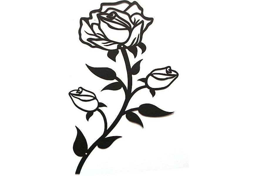 ESTART Metallbild Große Schwarze Metall Rosen Wanddeko 38CM Hoch für Zuhaus günstig online kaufen