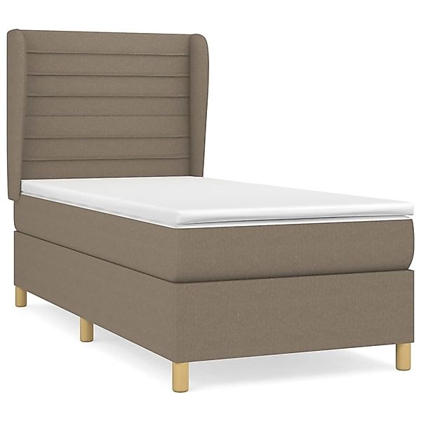 vidaXL Boxspringbett mit Matratze Taupe 100x200 cm Stoff1366877 günstig online kaufen