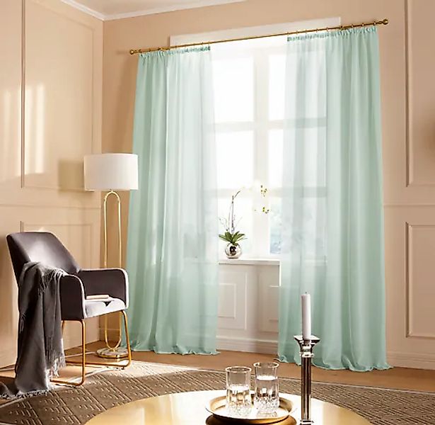 my home Gardine »TENDER« Kräuselband 1 Stk. tlg. Leinen Optik mit Struktur, günstig online kaufen