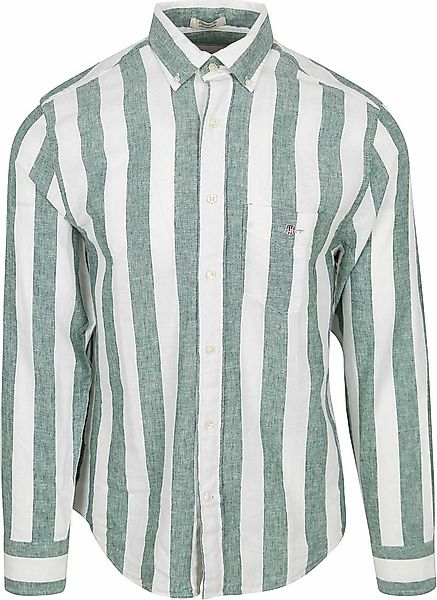 Gant Hemd Streifen Bold Leinen Grün - Größe 3XL günstig online kaufen