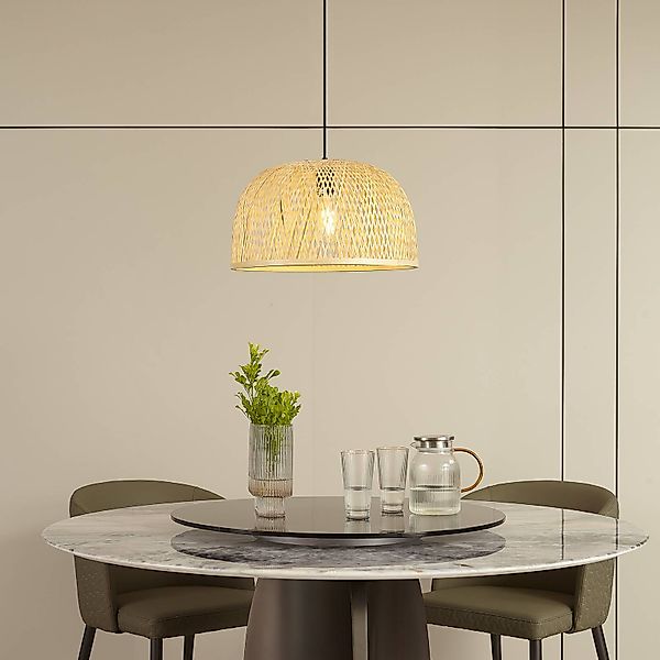 Lindby Hängeleuchte Dabila, Bambus, Ø 45 cm, E27 günstig online kaufen