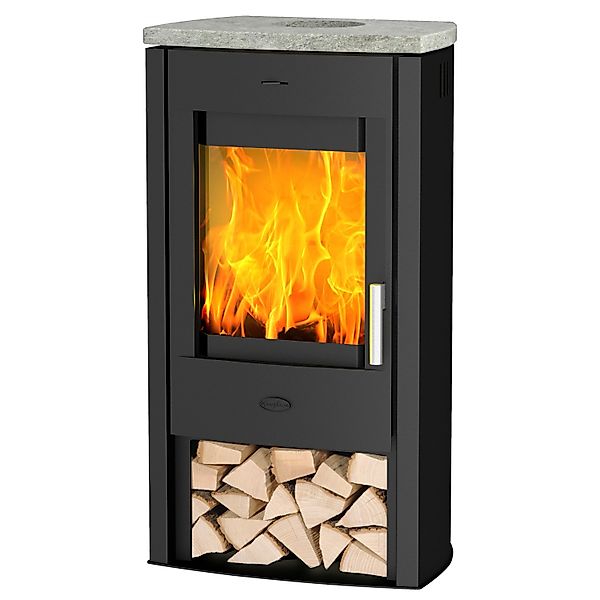 Fireplace Tuvalu Kaminofen Speckstein Schwarz 6 kW günstig online kaufen