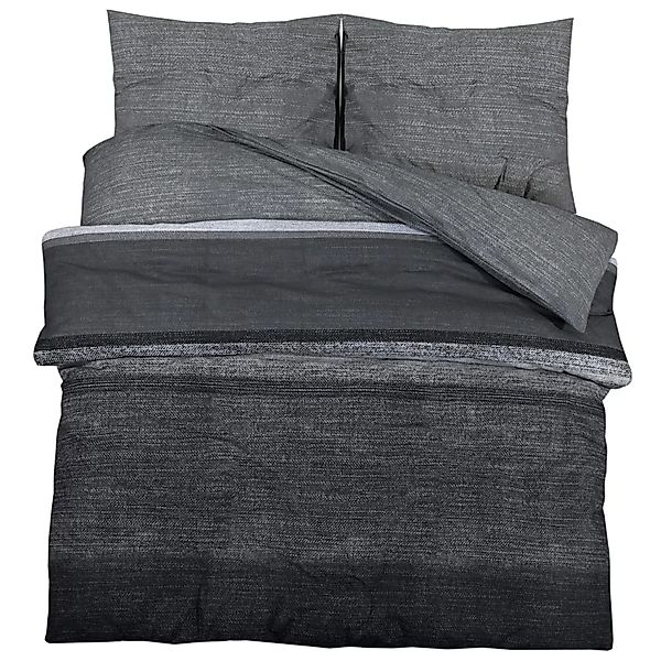 vidaXL Bettwäsche-Set Dunkelgrau 155x220 cm Baumwolle 136485 günstig online kaufen