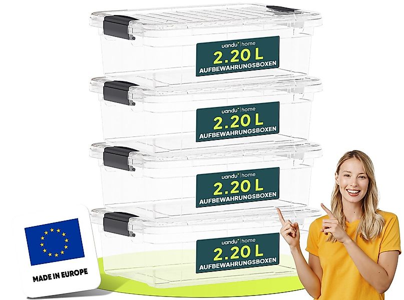 uandu home Aufbewahrungsbox mit Deckel groß Set BPA Frei Kunststoff, Aufbew günstig online kaufen