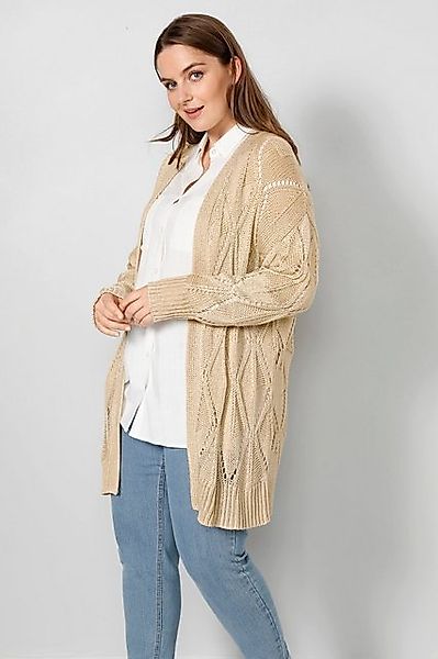 Sara Lindholm Strickjacke Strickjacke oversized offene Form Strukturstrick günstig online kaufen