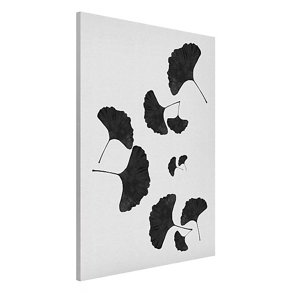 Magnettafel Ginkgo Komposition in Schwarz-Weiß günstig online kaufen