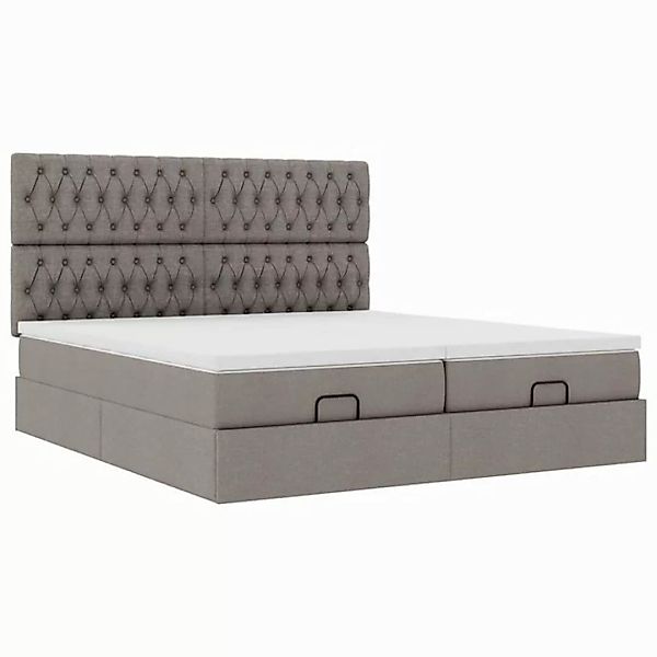 vidaXL Bett Ottoman-Bett mit Matratzen Taupe 180x200 cm Stoff günstig online kaufen