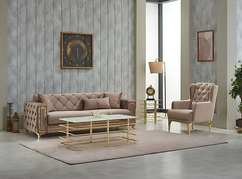 JVmoebel Sofa Garnitur Sofagarnitur Couch Polstersofa Dreisitzer Sessel Bei günstig online kaufen