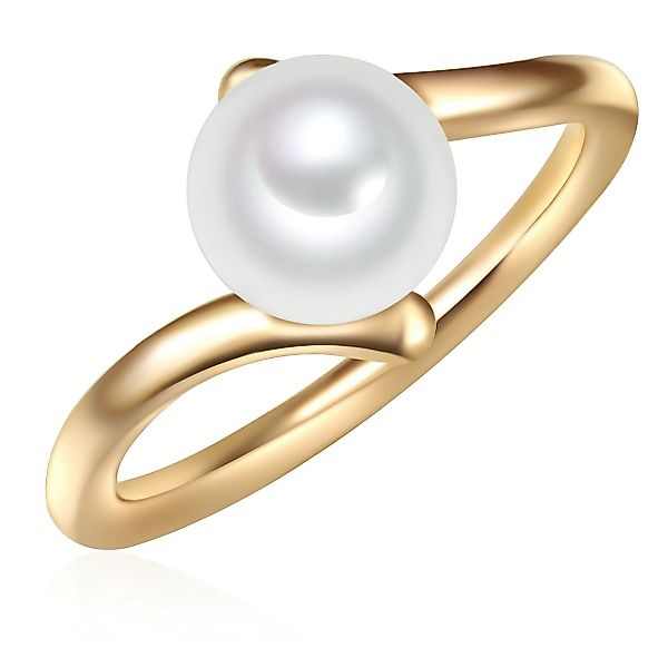 Valero Pearls Silberring gelbgold, mit Süßwasser-Zuchtperle günstig online kaufen