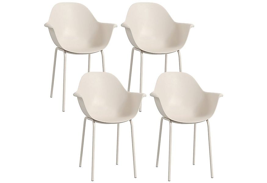 Outsunny Gartenstuhl Terrassenstühle mit Rückenlehne und Armlehne, Essstuhl günstig online kaufen