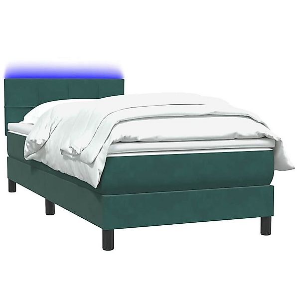 vidaXL Bett Boxspringbett mit Matratze Dunkelgrün 80x210 cm Samt günstig online kaufen