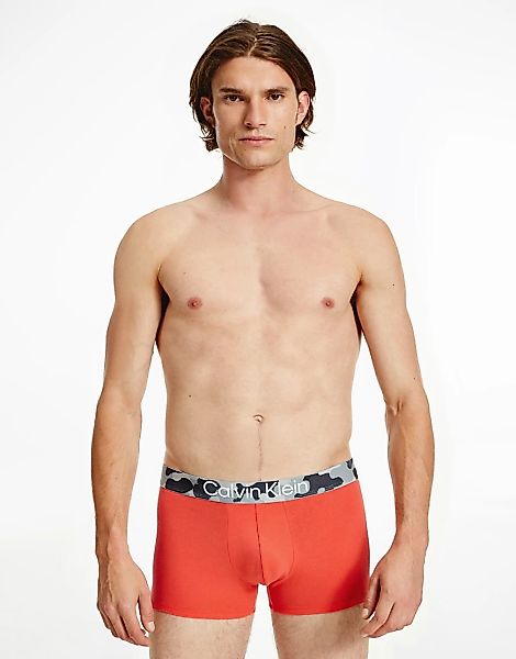 Calvin Klein – Unterhose in Orange mit Military-Muster am Bund günstig online kaufen