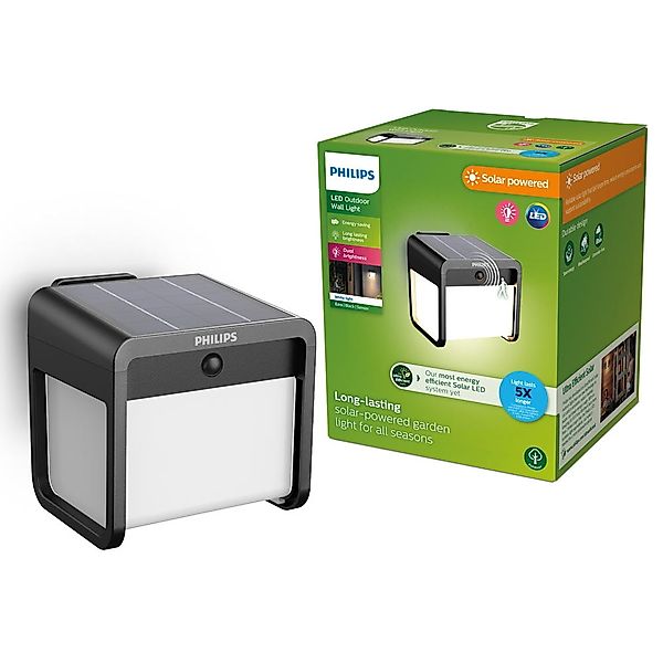 Philips LED-Solar-Außenwandleuchte Ezra UE, Kunststoff, IP44 günstig online kaufen
