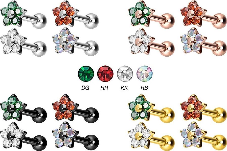 PIERCINGLINE Single-Ohrstecker Titan Ohrpiercing mit Innengewinde günstig online kaufen