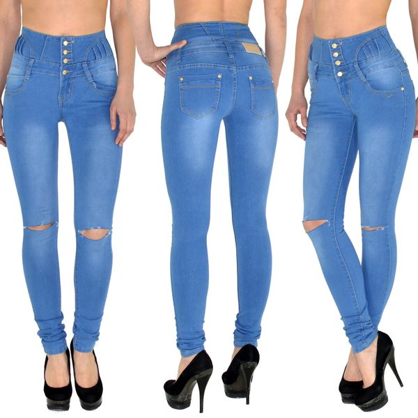 ESRA Skinny-fit-Jeans J22 Risse High Waist günstig online kaufen