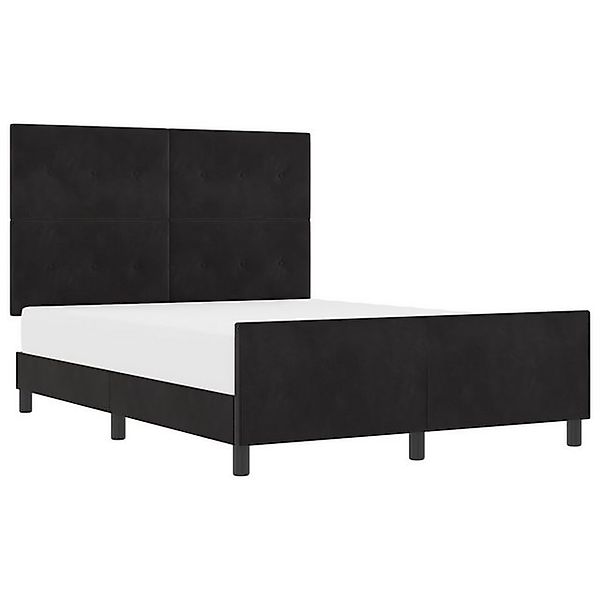 vidaXL Bett Bettgestell Schwarz 140x190 cm Samt (1-tlg) günstig online kaufen