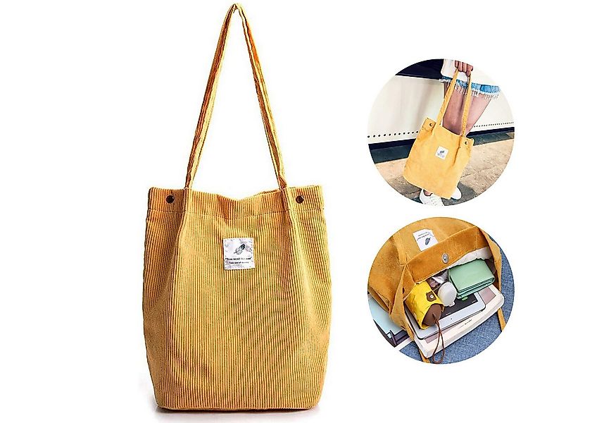 OKWISH Handtasche Kordsamtschultertasche Tote Bag Freizeittasche Alltagstas günstig online kaufen