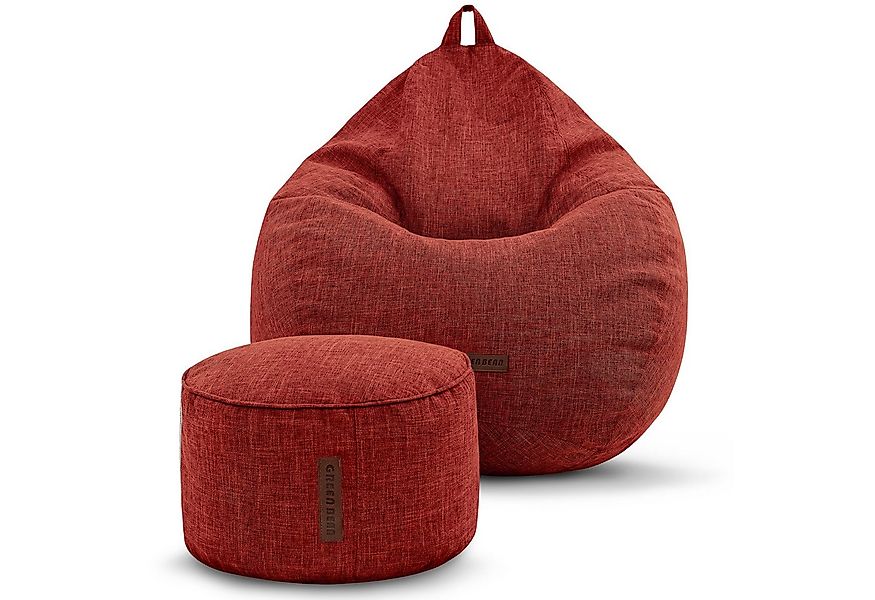 Green Bean Sitzsack Indoor Sitzsack XXL Home Linen +Hocker (2er Set Indoor günstig online kaufen
