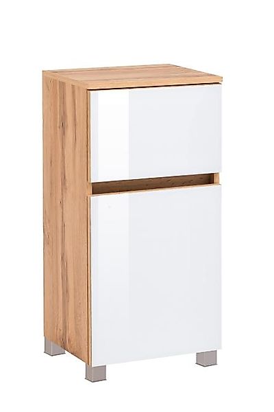 Unterschrank 40 HELSINKI von Held Möbel Wotan Eiche / Glas weiß günstig online kaufen