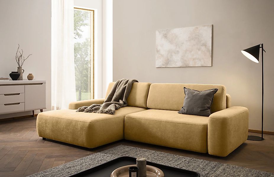 Home affaire Ecksofa "TORGE (264cm), Schlafsofa in Cord, Samtvelours o Stru günstig online kaufen