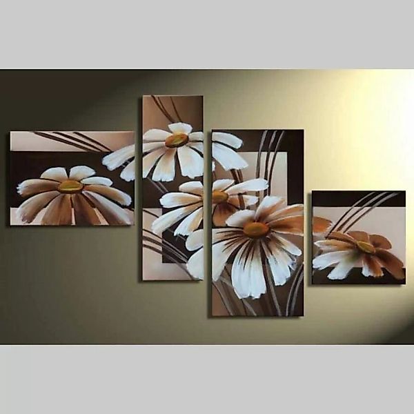 4 Leinwandbilder BLUMEN (2) 120 x 70cm Handgemalt günstig online kaufen