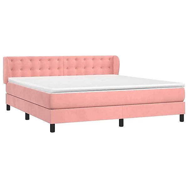 vidaXL Boxspringbett mit Matratze Rosa 160x200 cm Samt 3127744 günstig online kaufen