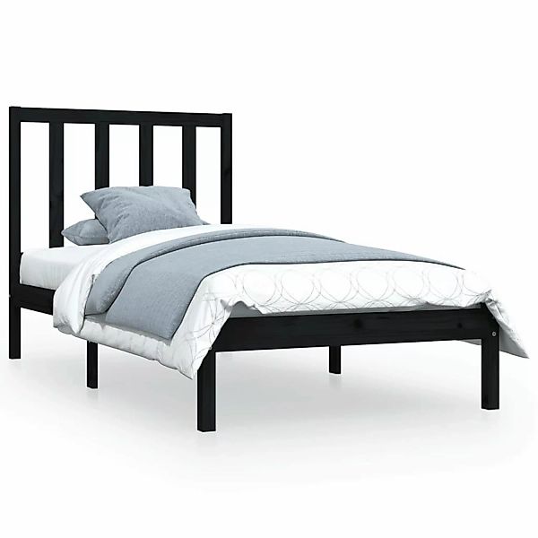 Vidaxl Massivholzbett Schwarz Kiefer 100x200 Cm günstig online kaufen